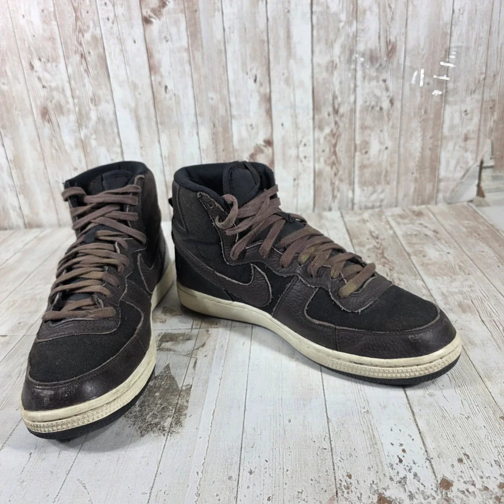 Nike Terminator High Velvet Brown Black Sail Leather FD0651-001 Womens 10.5
